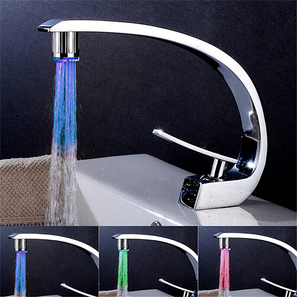 Grifo Con Luz Led RGB Cambio De Temperatura 7 Colores