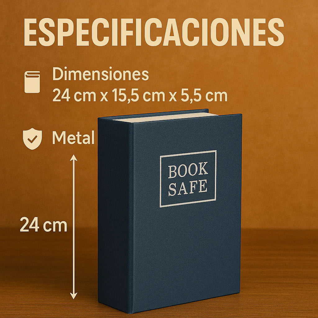 minicofre de seguridad forma libro