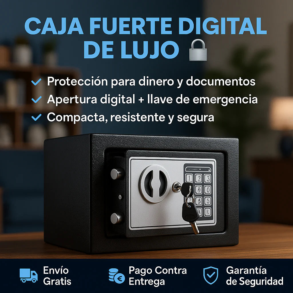 Caja de Seguridad Digital de Lujo Electrónica con Teclado y Cerradura.
