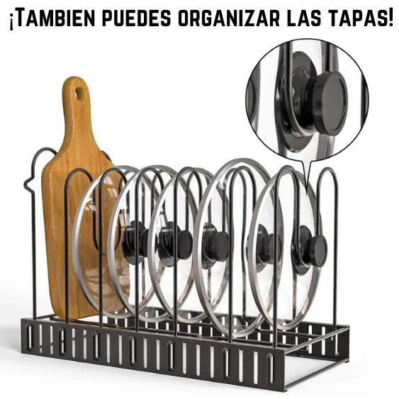 ¡No dejes las tapas de las ollas desorganizadas!