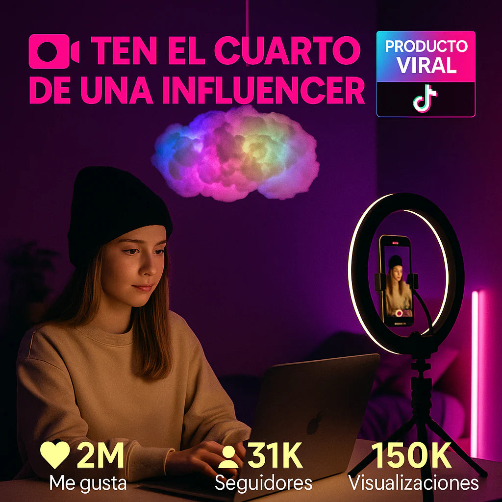 luz de rayo de nube de algodón