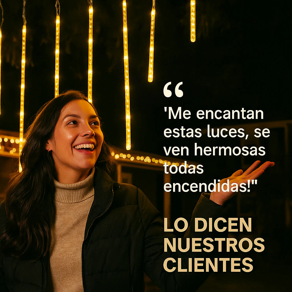 Luces LED Tipo Meteoro / Tubos Cascada – Efecto lluvia estelar