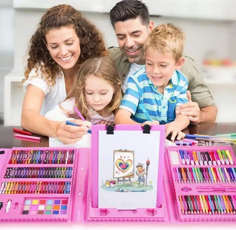 MEGA SET DE ARTE DE 208 PIEZAS PARA NIÑOS