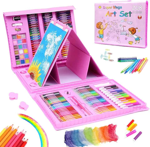 MEGA SET DE ARTE DE 208 PIEZAS PARA NIÑOS