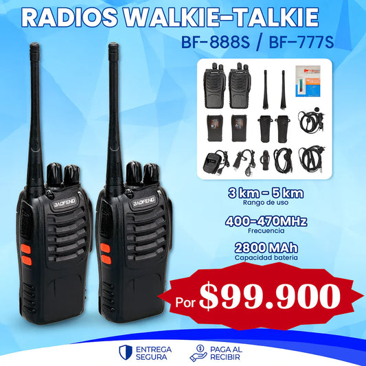 Radios Baofeng Con 2 Años De GARANTIA (+ de 5Km de alcance)