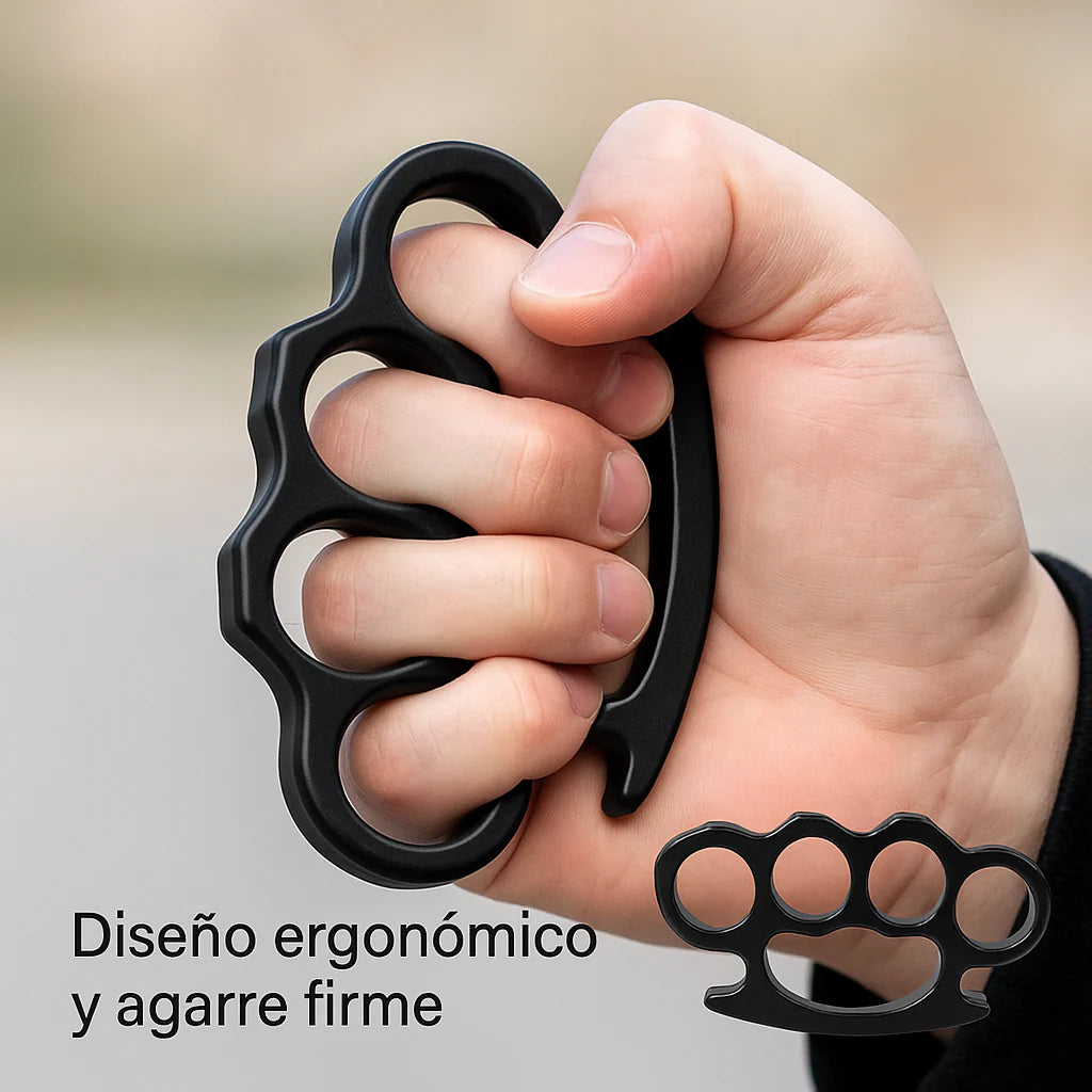 Manopla de Acero Plata – Protección Compacta con Estilo