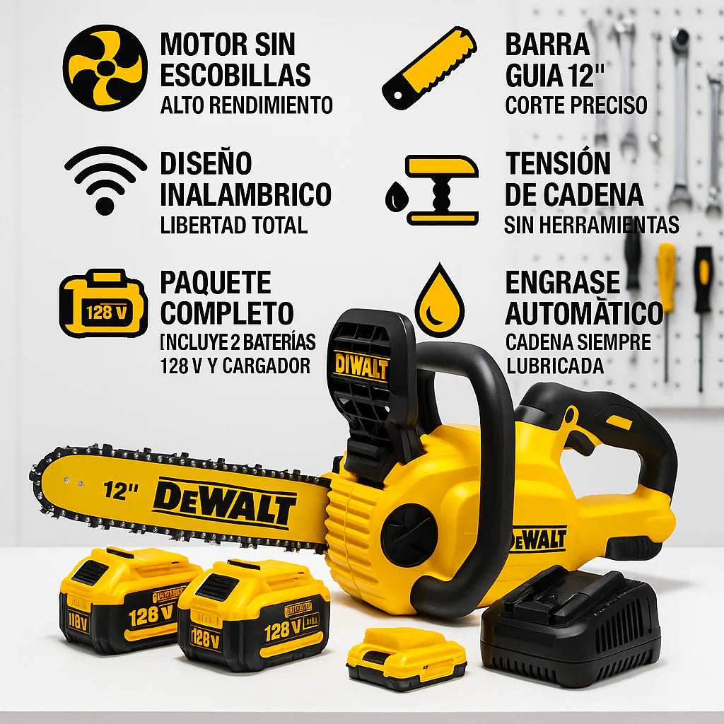 🔧 Motosierra DeWalt 128V – ¡Llévatela HOY con envío GRATIS y pago contra entrega! 🔥
