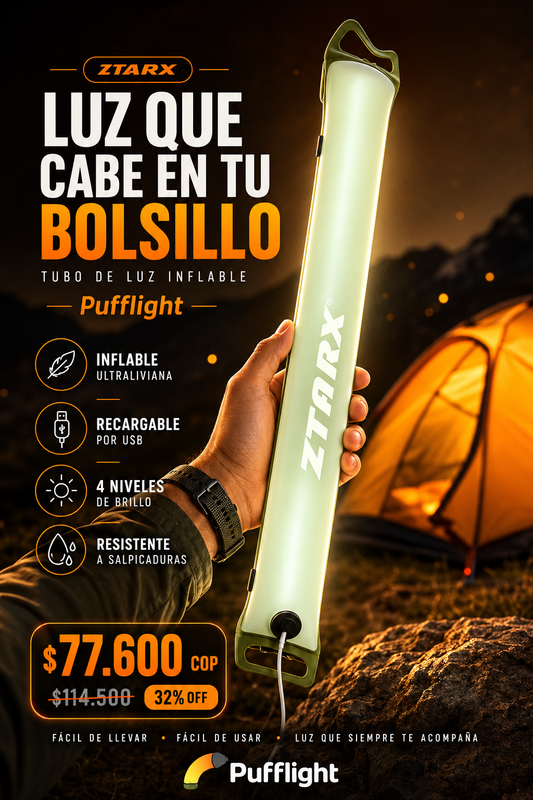 Tubo De Luz Inflable Linterna Expandible