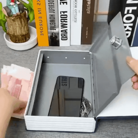 minicofre de seguridad forma libro