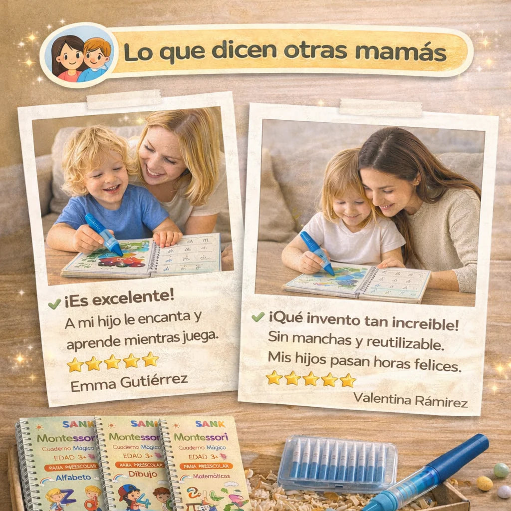 X4 Libros Montessoris mágicos de aprendizaje