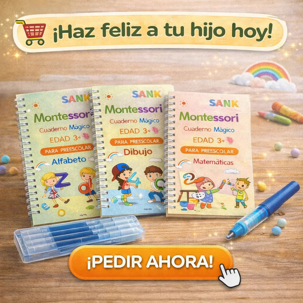 X4 Libros Montessoris mágicos de aprendizaje