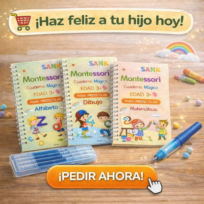 X4 Libros Montessoris mágicos de aprendizaje