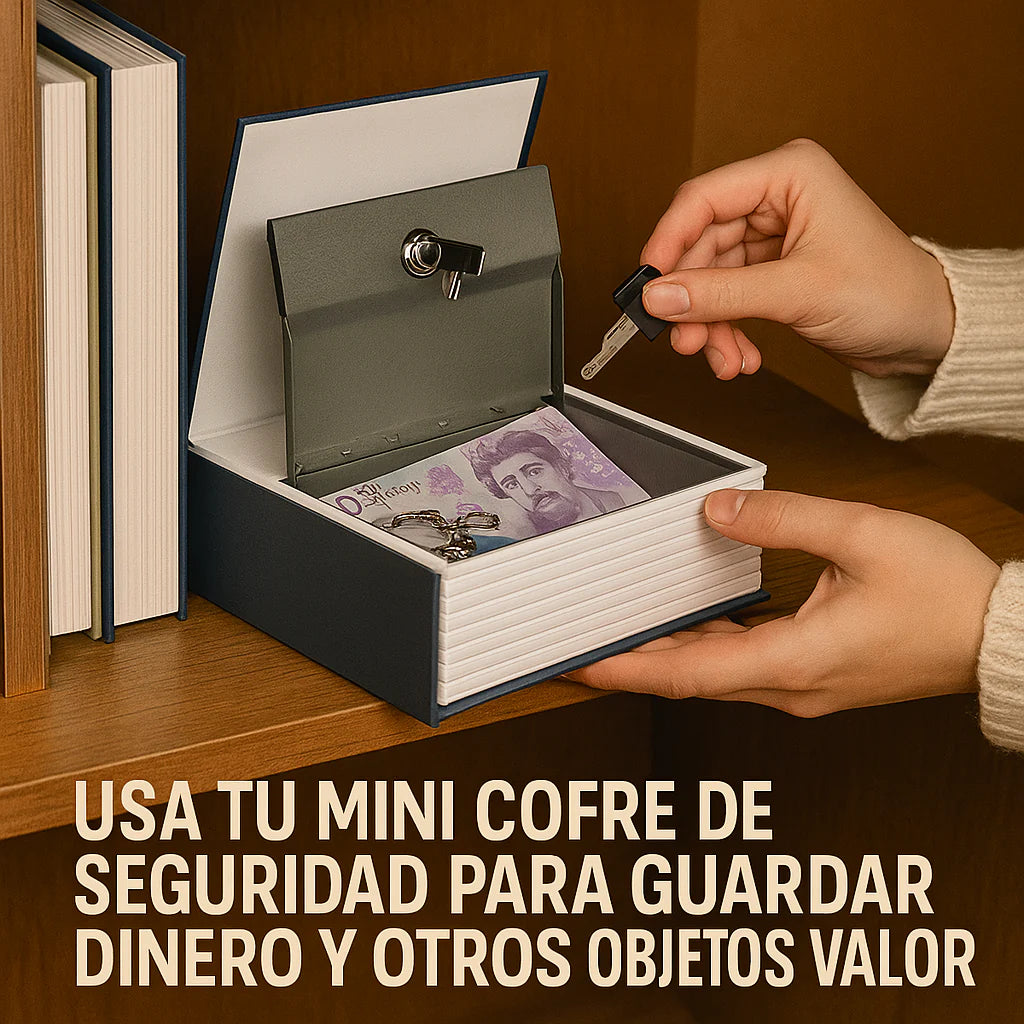 minicofre de seguridad forma libro