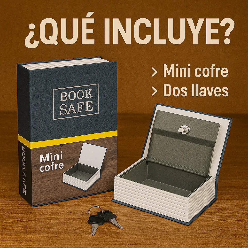 minicofre de seguridad forma libro