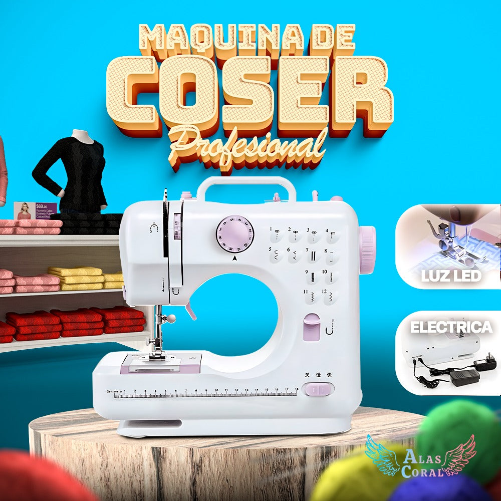 Máquina de coser profesional de 12 puntadas