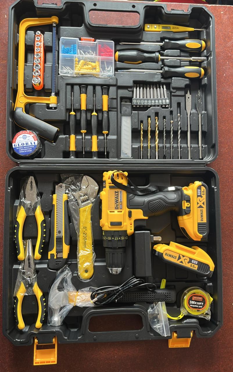 Taladro de 60V con Kit de Herramientas + Accesorios