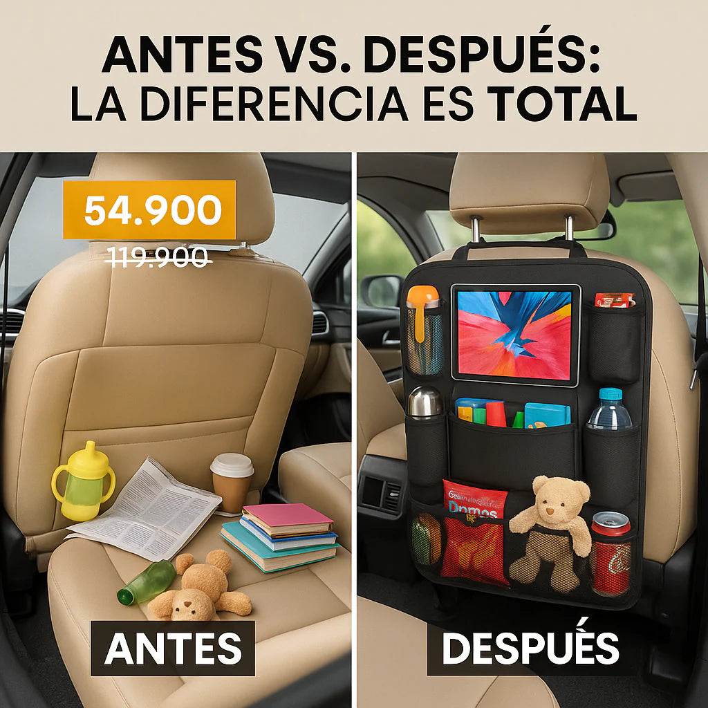 🚗 Organizador Trasero de Carro – ¡Transforma el desorden en orden en segundos!