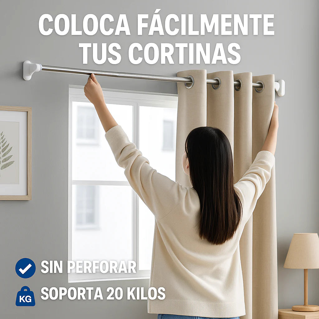 Barra Extensible de Acero – 1.40 a 2.60 m / 20 kg