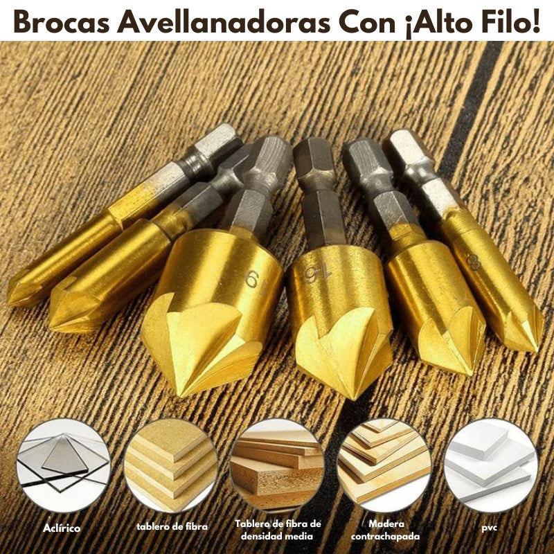 Brocas Avellanadoras X6 Unidades