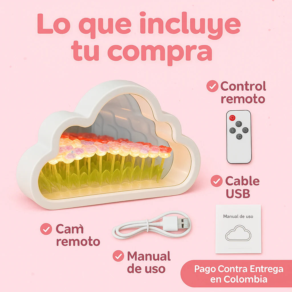 Lámpara Nubes + Rosas infinitas