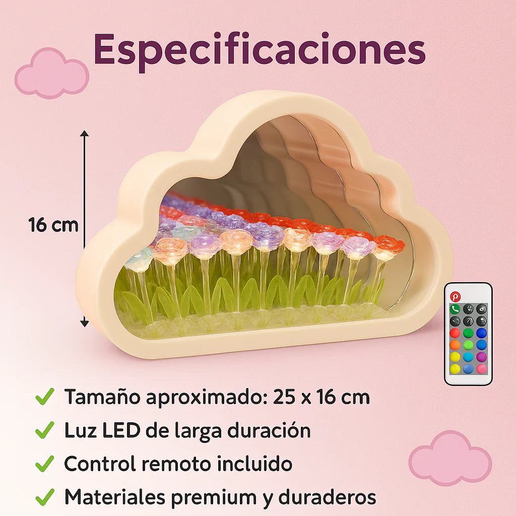 Lámpara Nubes + Rosas infinitas