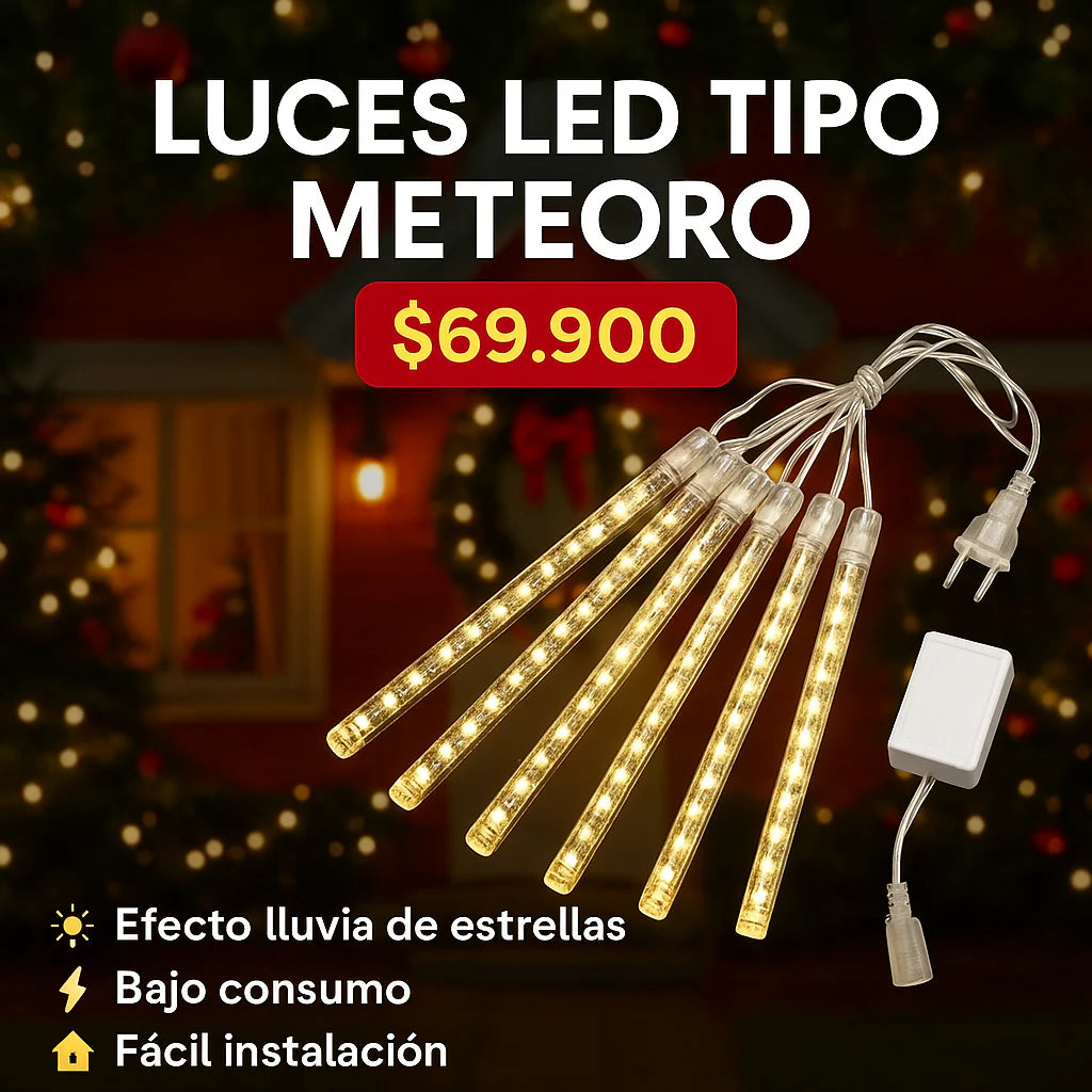 Luces LED Tipo Meteoro / Tubos Cascada – Efecto lluvia estelar