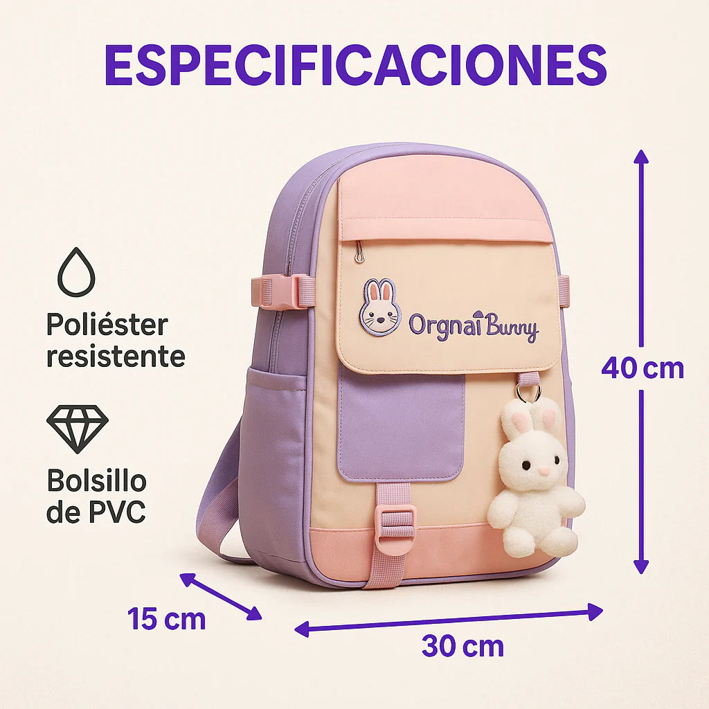 mochila escolar conejito