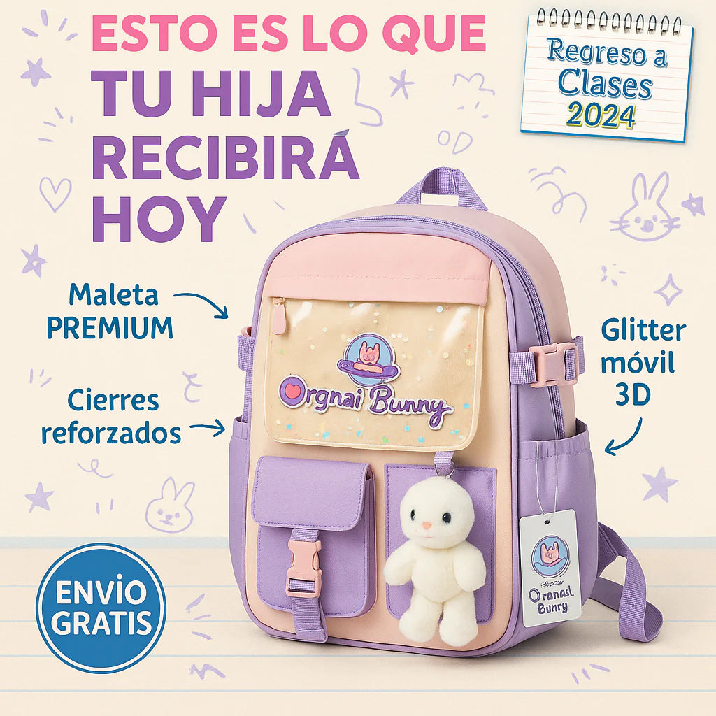 mochila escolar conejito