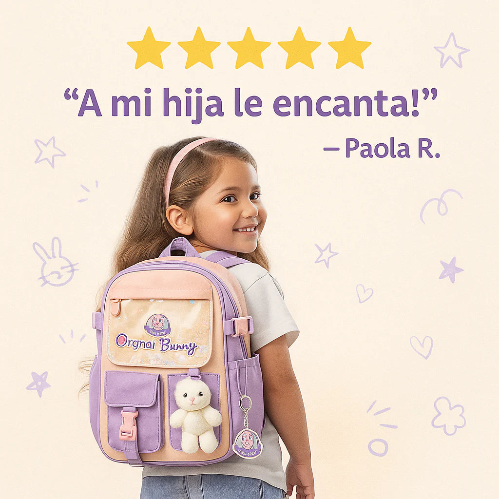 mochila escolar conejito