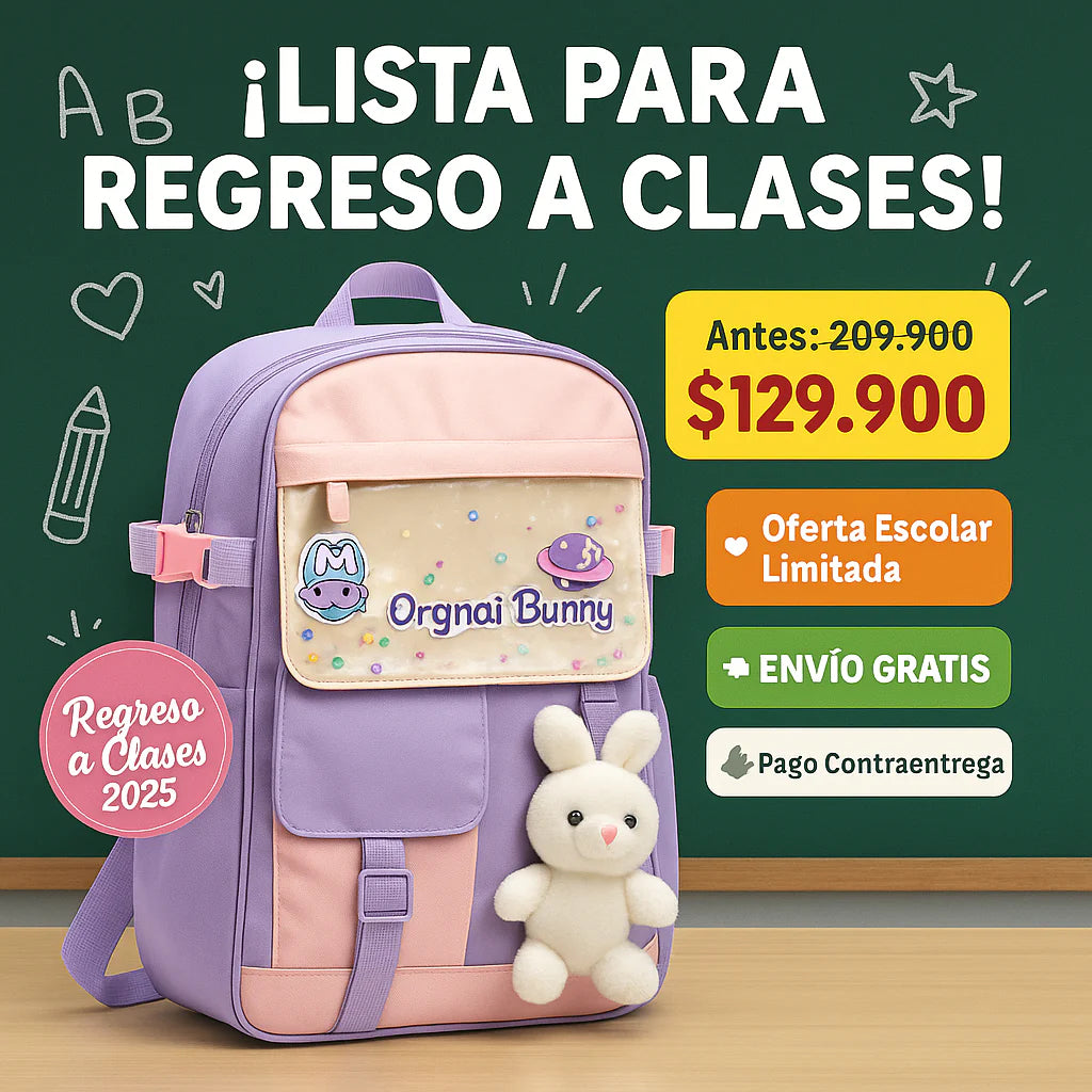 mochila escolar conejito