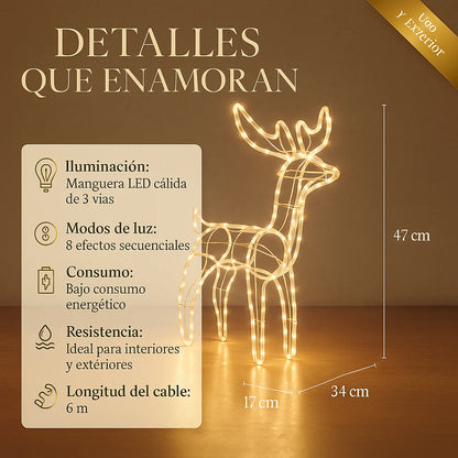 Reno Navidad Estructura Metalica - Luz led
