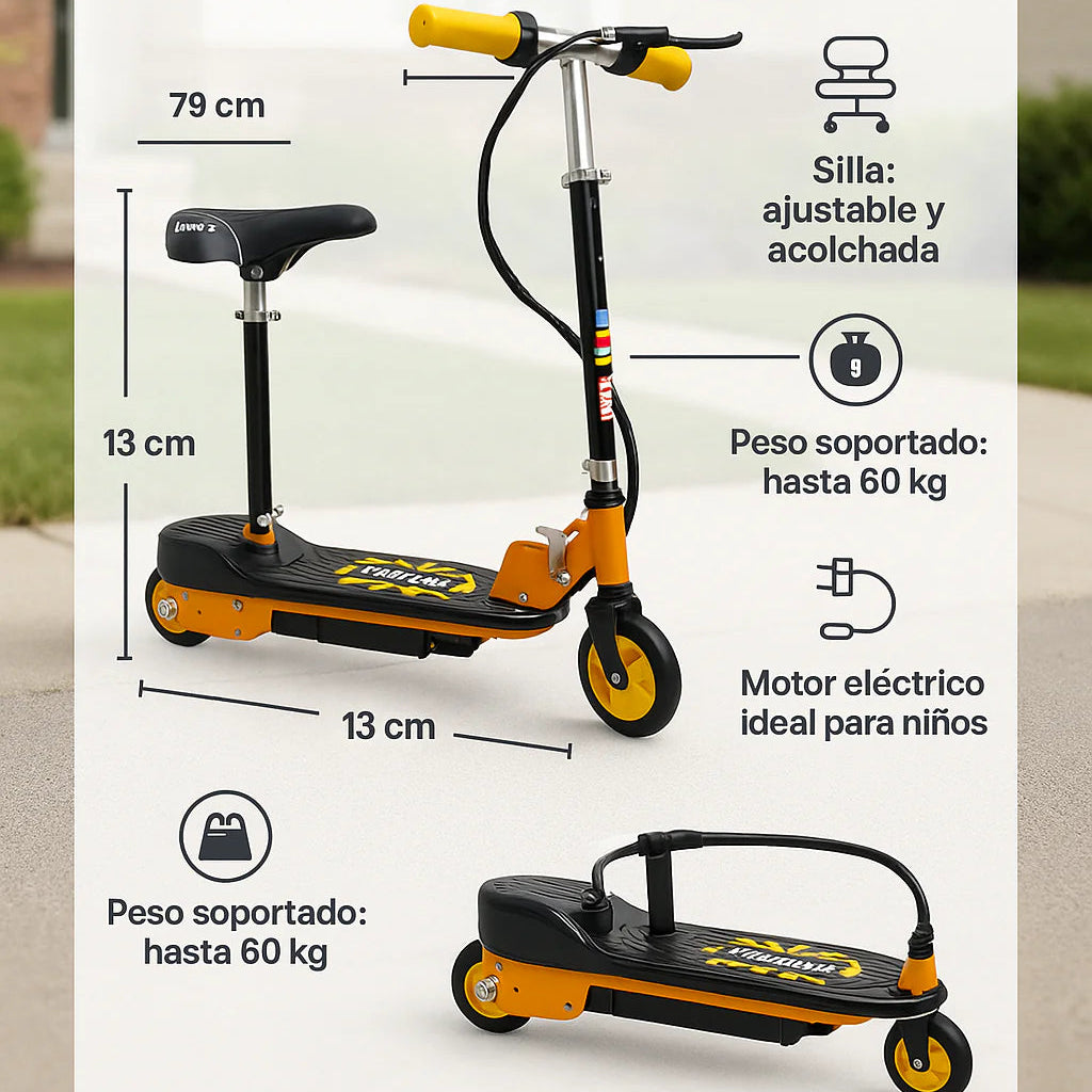 Patineta Scooter Eléctrico KIDSHOP PT06 con Silla