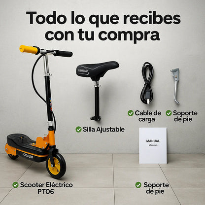 Patineta Scooter Eléctrico KIDSHOP PT06 con Silla