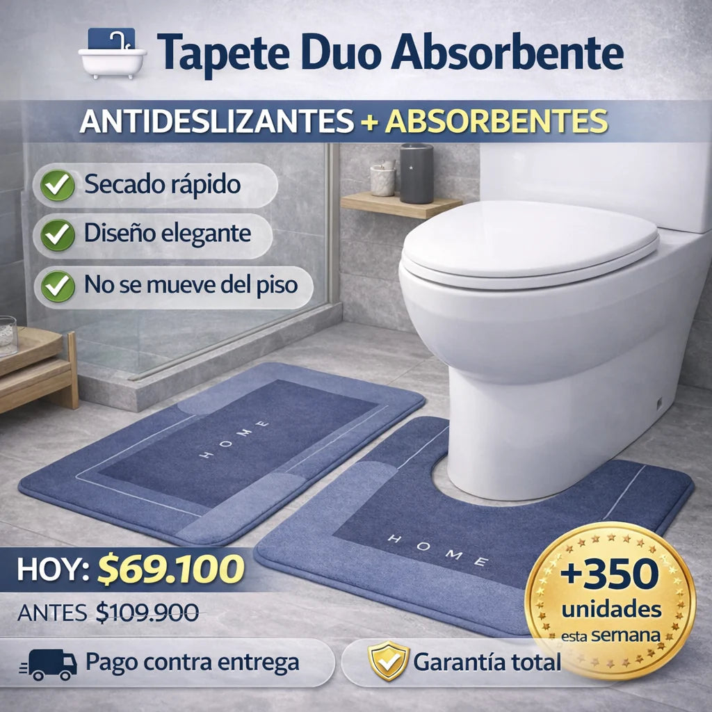Tapete Absorbente Para Baño X2 Pcs
