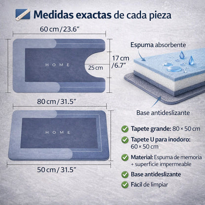 Tapete Absorbente Para Baño X2 Pcs