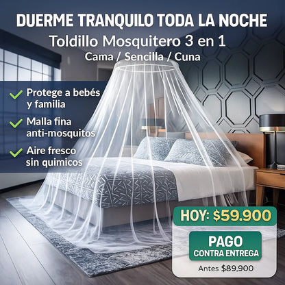 TOLDILLO MOSQUITERO CAMA DOBLE -BEBE CUNA- MOSQUITERA