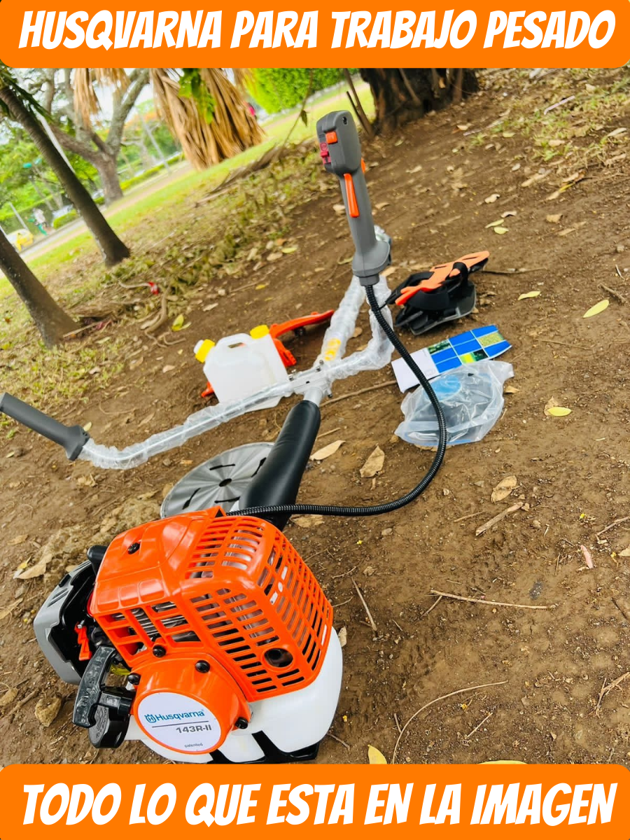GUADAÑA HUSQVARNA 143 R2 (PARA TRABAJO PESADO) + KIT DE PROTECCION